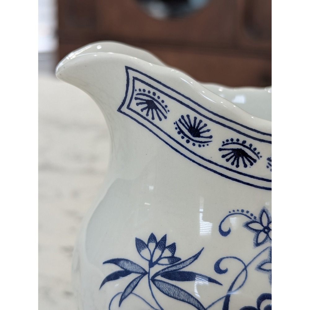 Vintage Creamer Small Blue J&G Meakin Blue Nordic Onion Pattern Ironstone - Picture 5 of 15